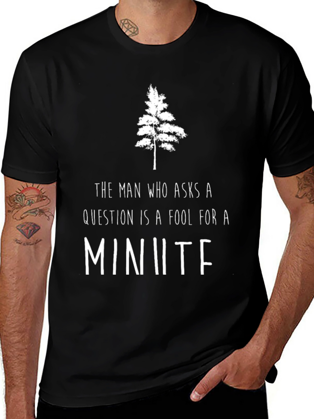 The Man Who Asks Questions Black Tee