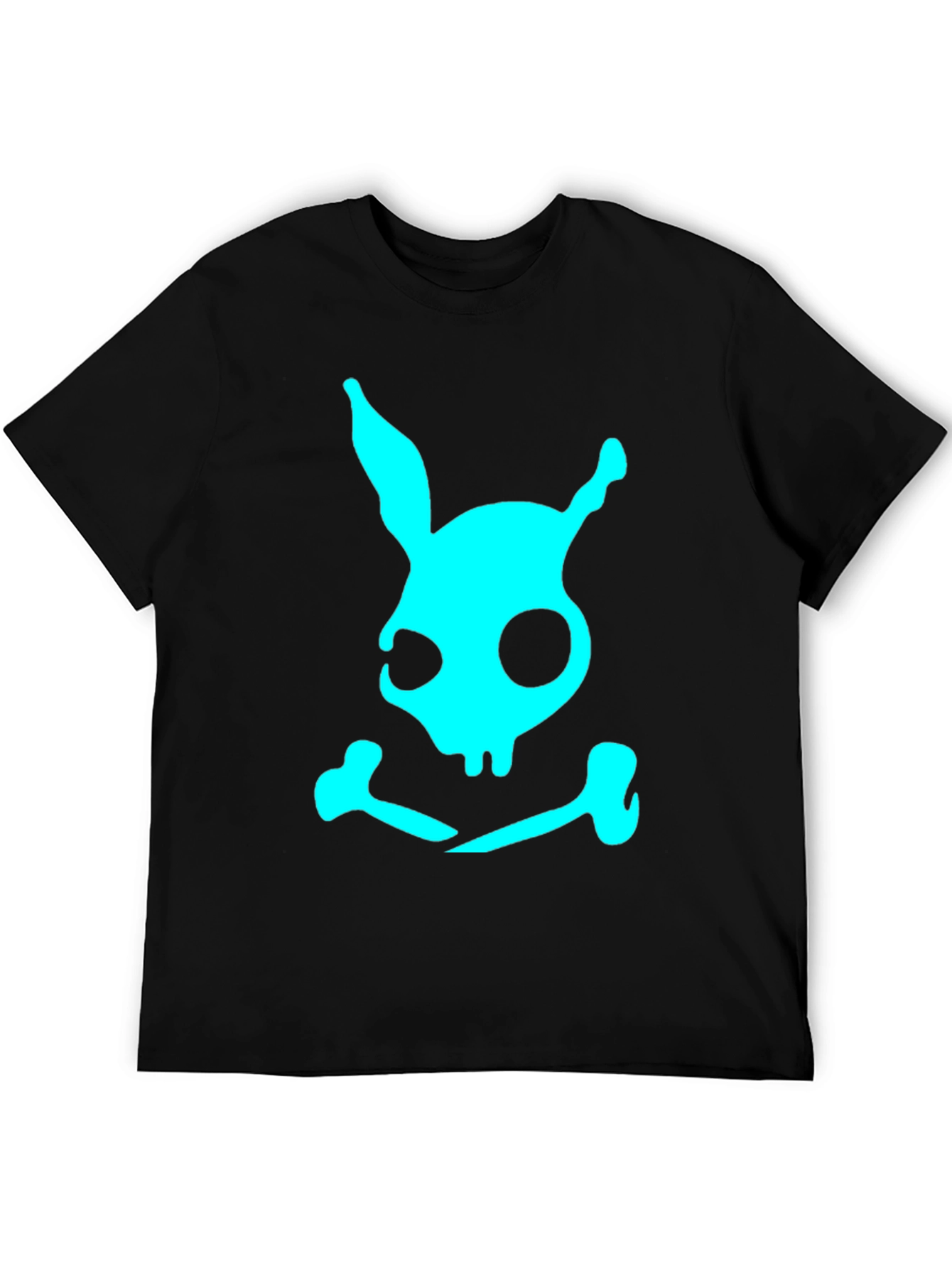 Skull Bunny Graphic T-Shirt - Black