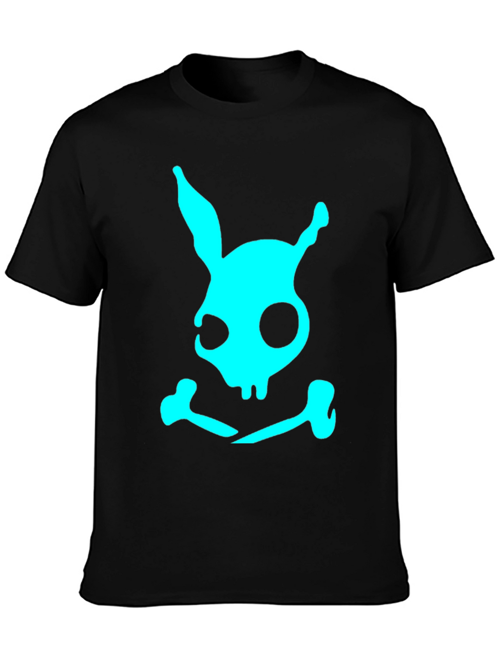 Skull Bunny Graphic T-Shirt - Black