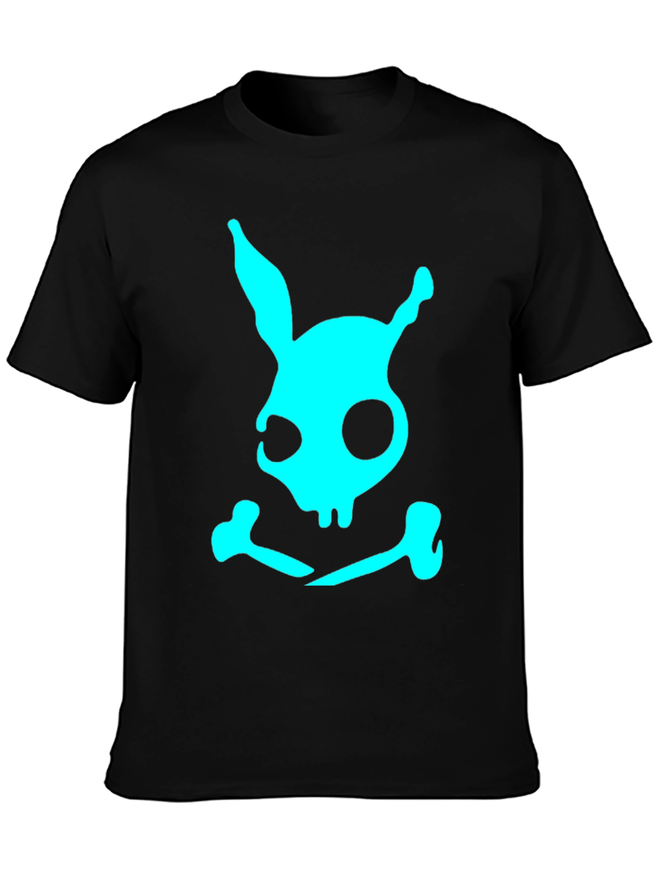 Skull Bunny Graphic T-Shirt - Black