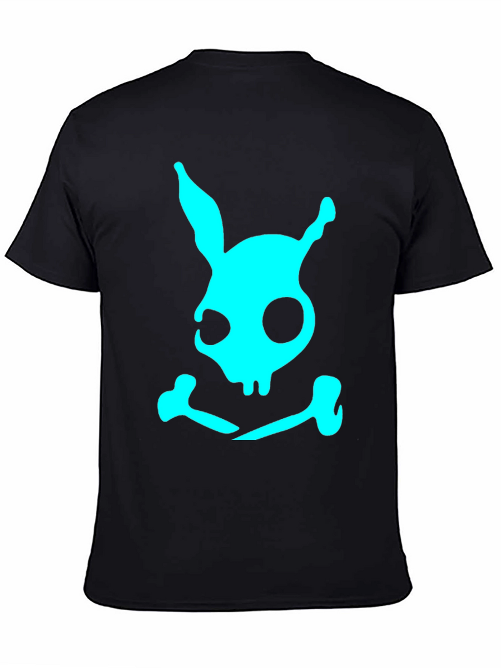 Skull Bunny Graphic T-Shirt - Black