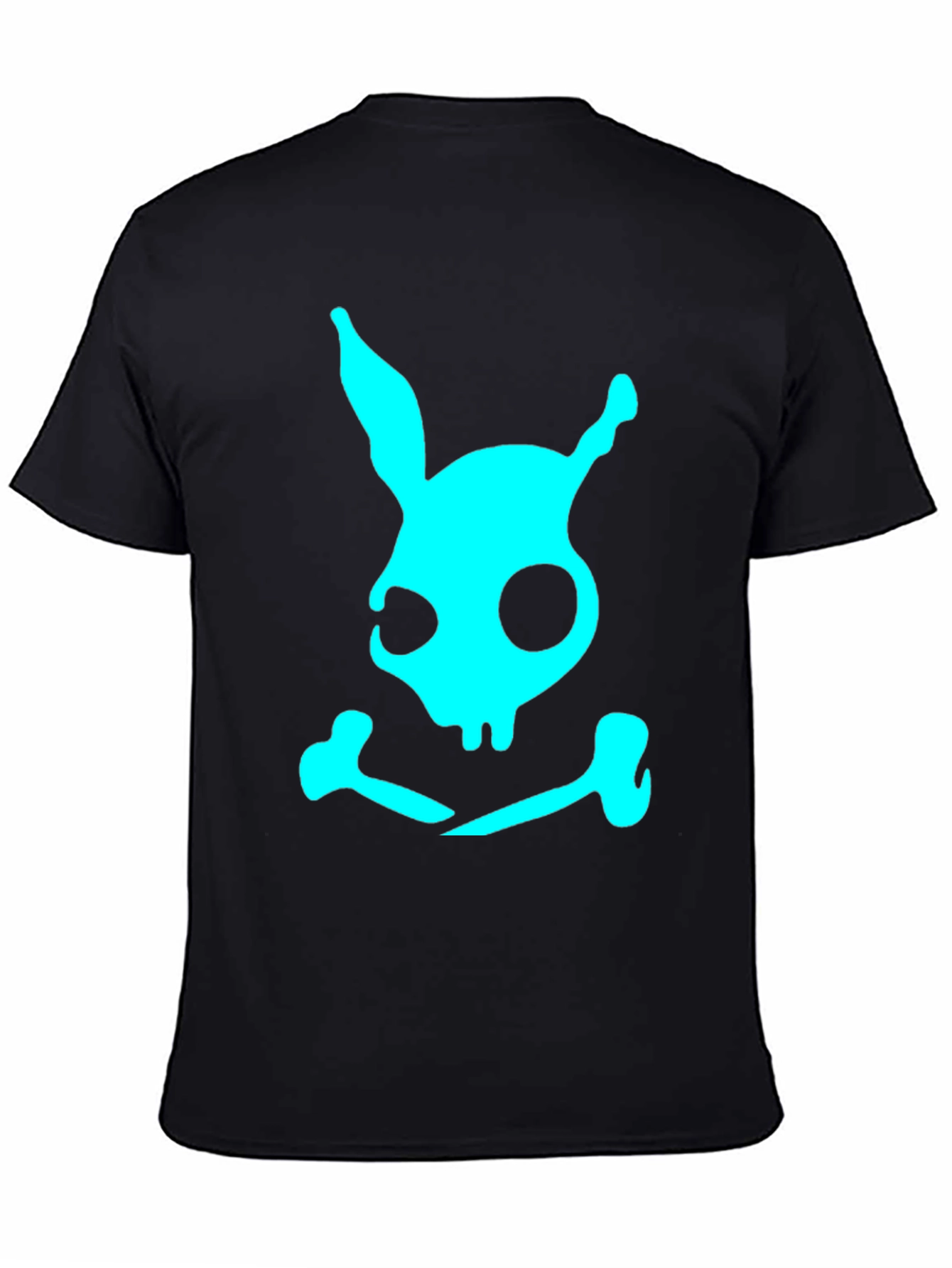 Skull Bunny Graphic T-Shirt - Black