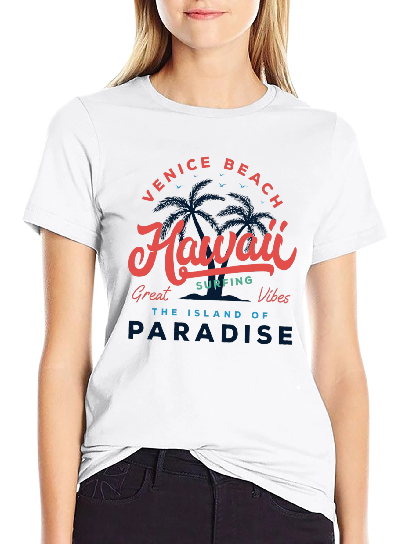 Venice Beach Hawaii Graphic Print T-Shirt