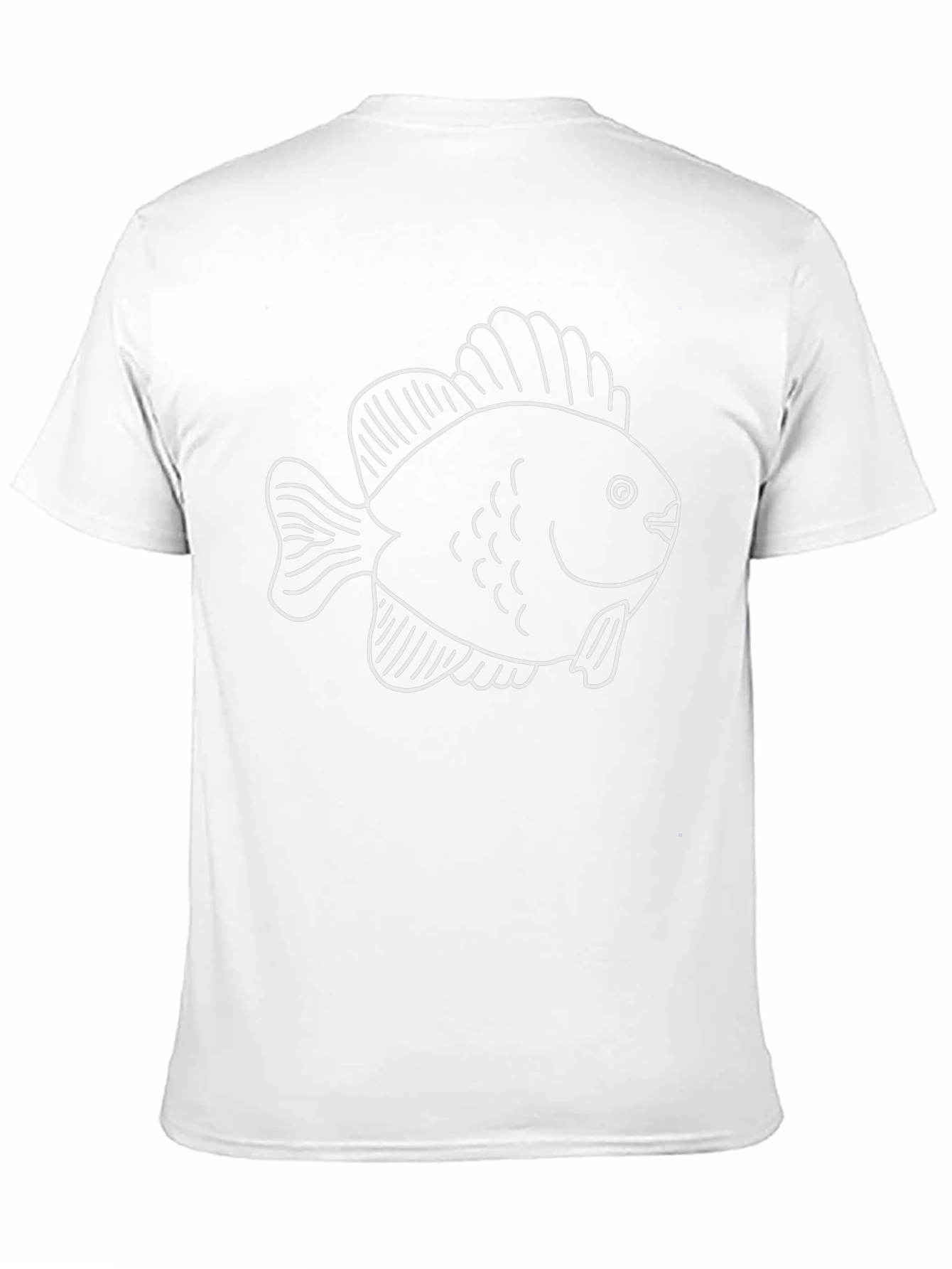 Black T-Shirt with White Fish Graphic