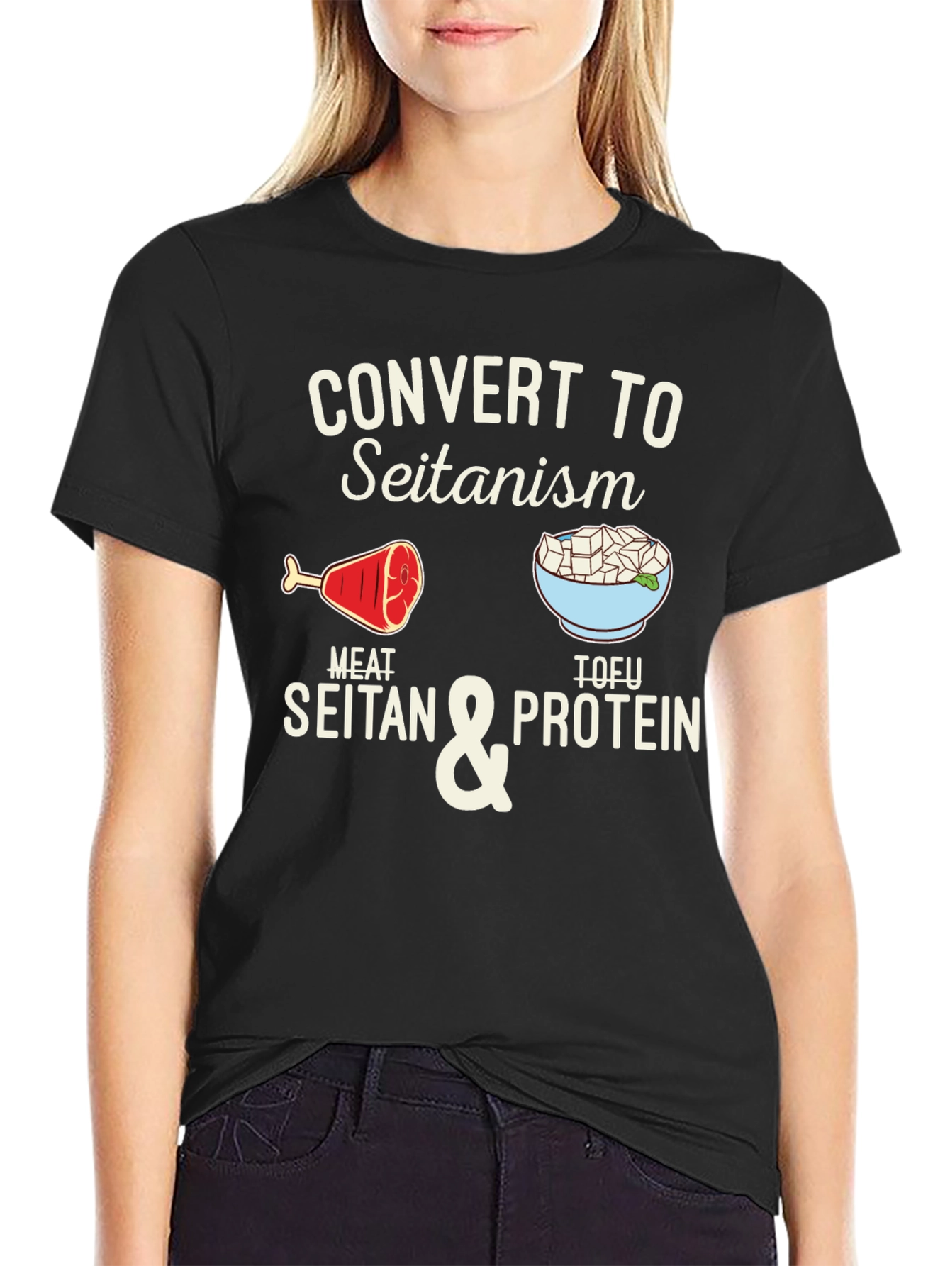 Convert to Seitanism T-Shirt - Vegan & Vegetarian Humor Tee