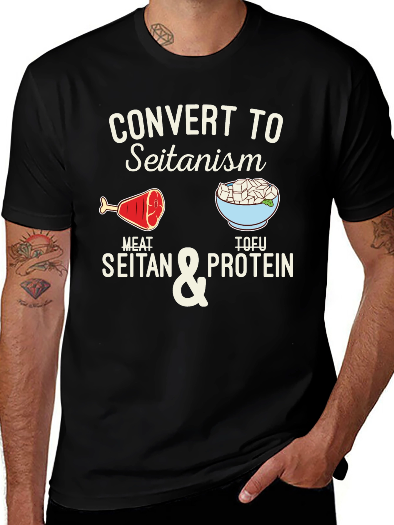 Convert to Seitanism T-Shirt - Vegan & Vegetarian Humor Tee