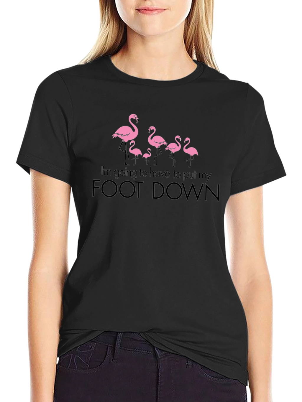 Funny Flamingo Foot Down Graphic T-Shirt