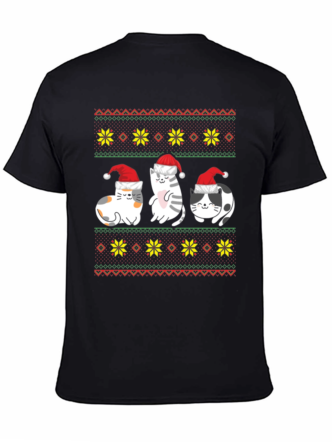 Festive Cat Ugly Christmas Sweater T-Shirt