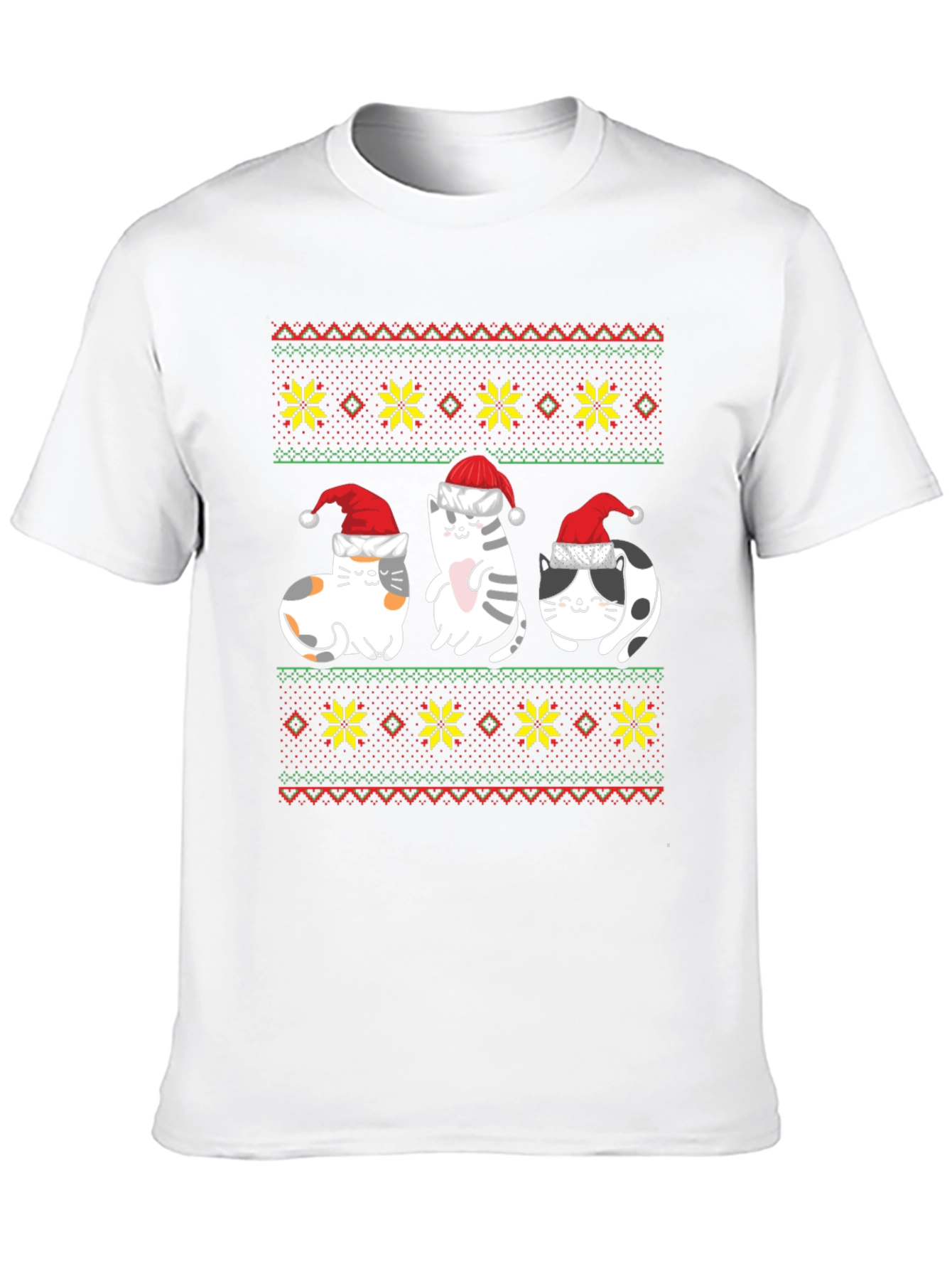 Festive Cat Ugly Christmas Sweater T-Shirt