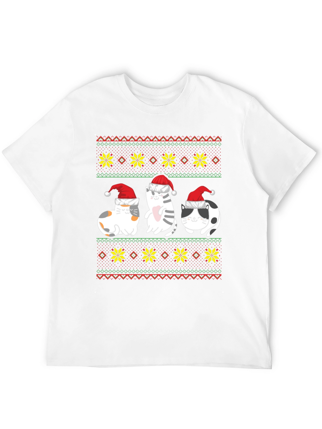 Festive Cat Ugly Christmas Sweater T-Shirt
