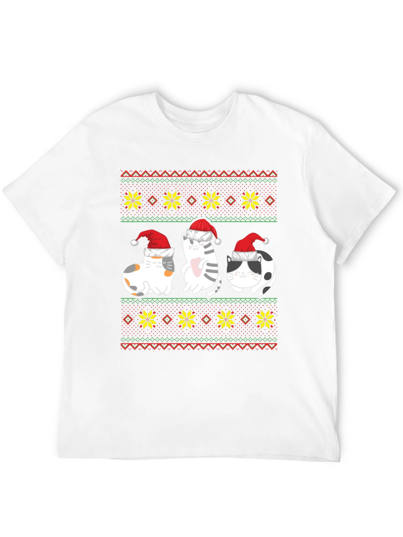 Festive Cat Ugly Christmas Sweater T-Shirt