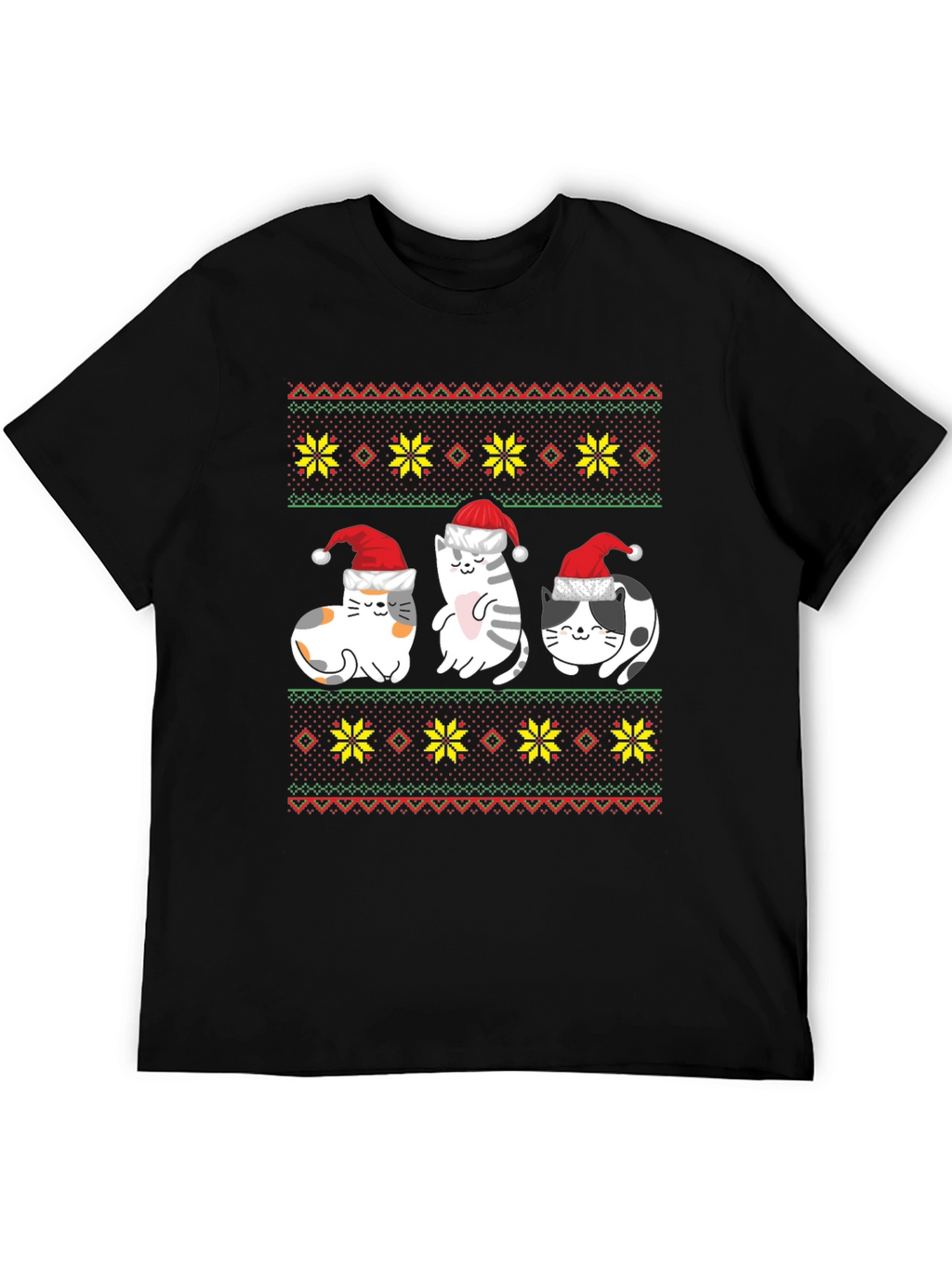 Festive Cat Ugly Christmas Sweater T-Shirt