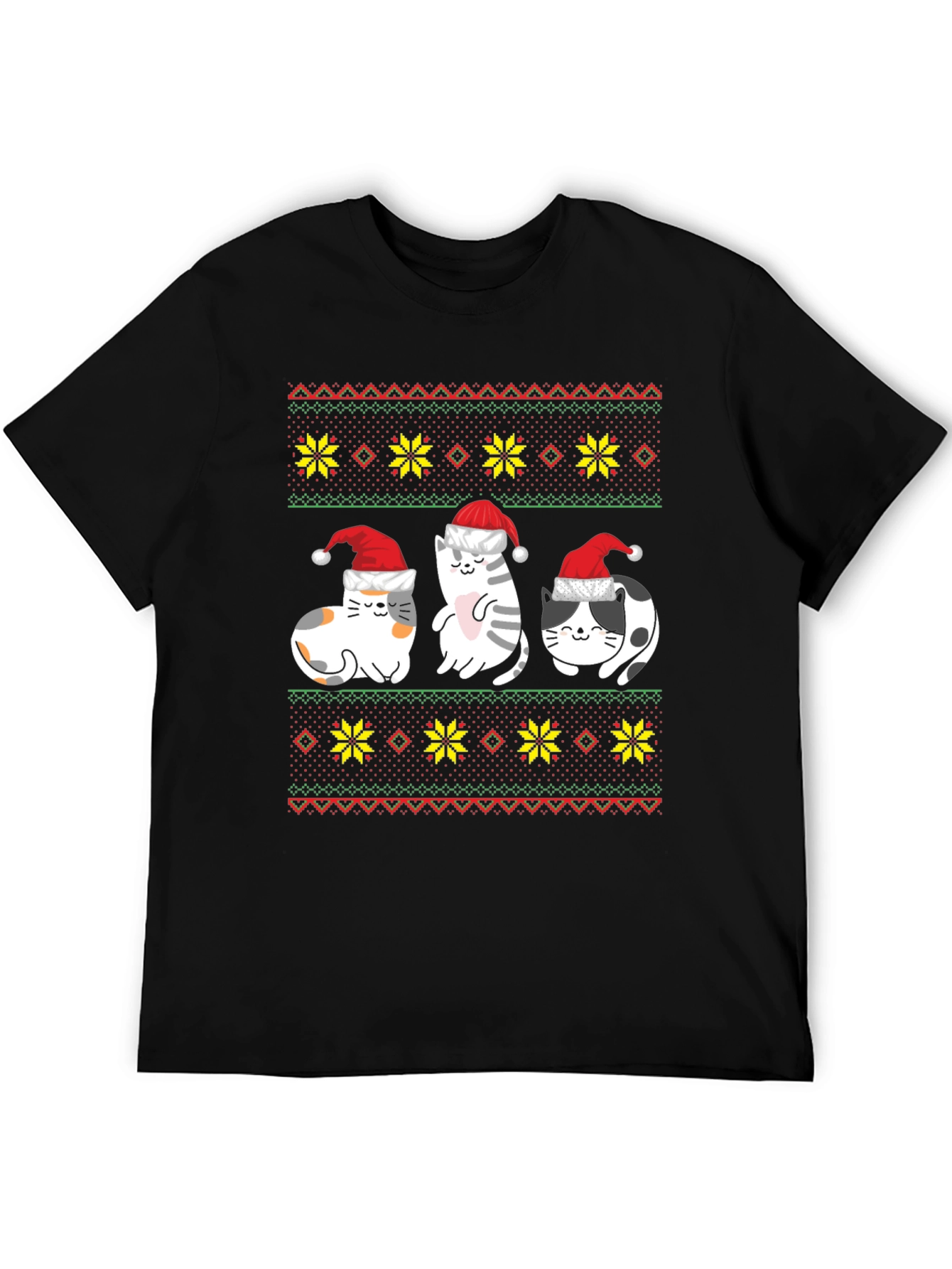 Festive Cat Ugly Christmas Sweater T-Shirt