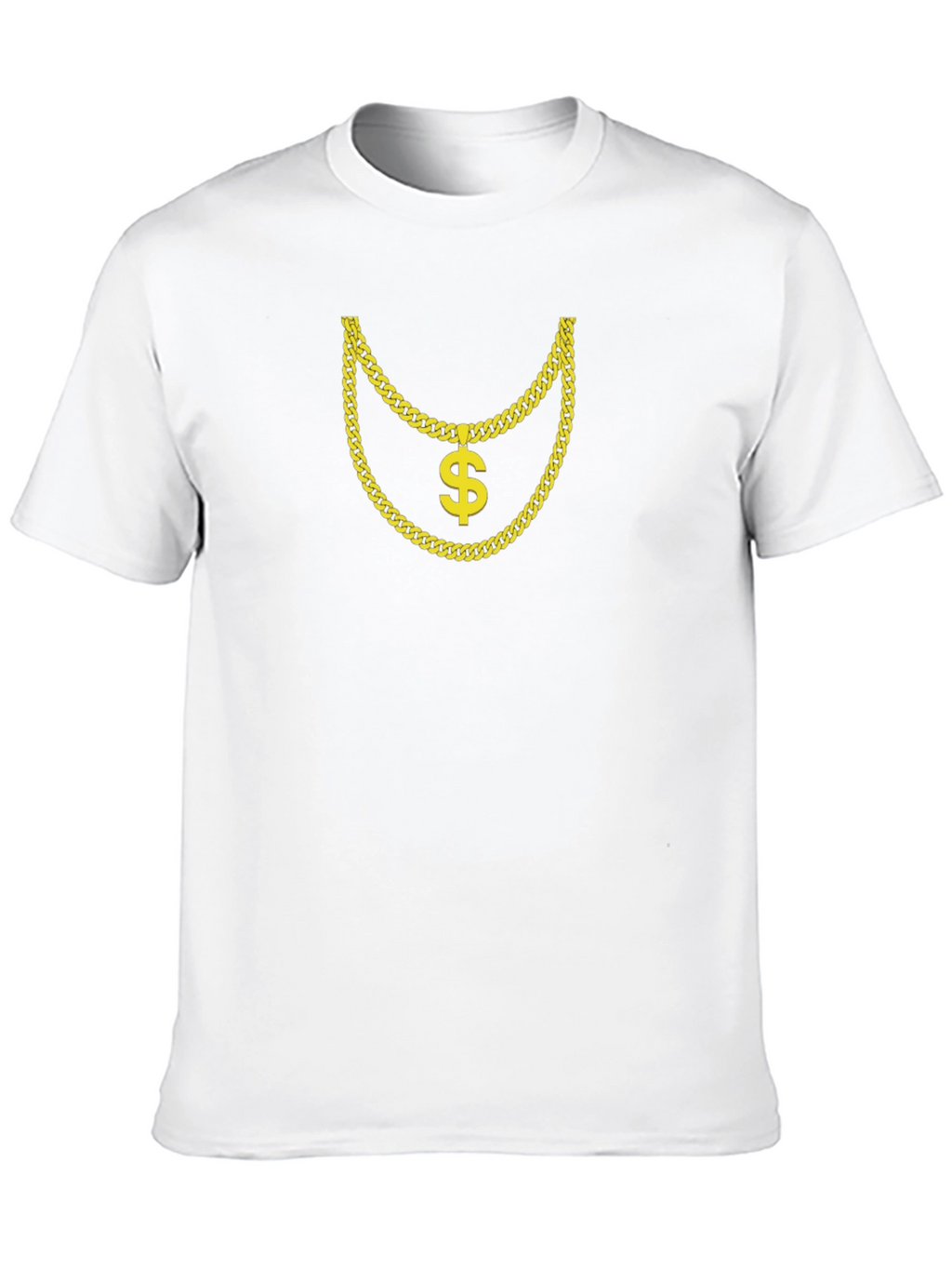 Gold Chain Dollar Sign Graphic Black T-Shirt