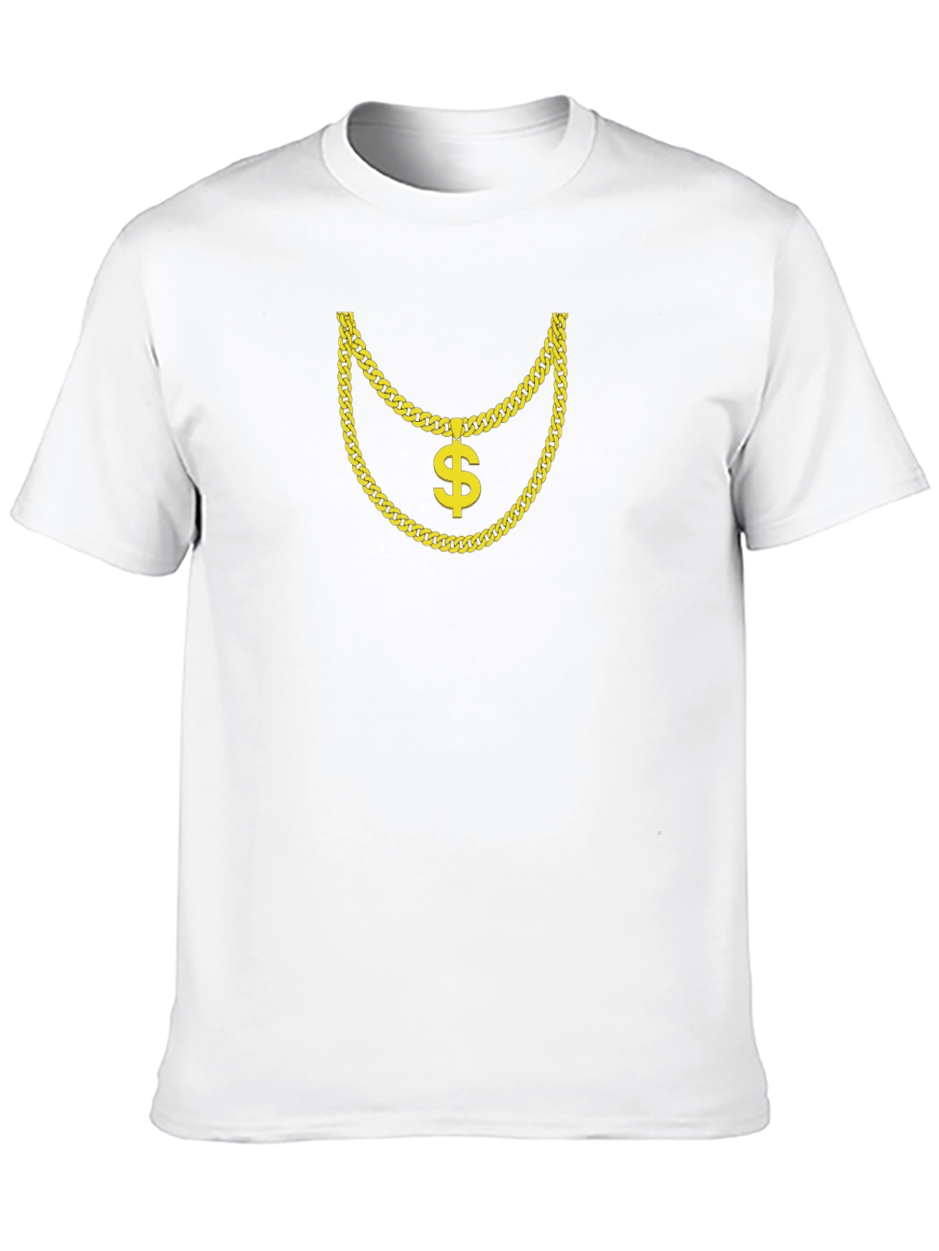 Gold Chain Dollar Sign Graphic Black T-Shirt