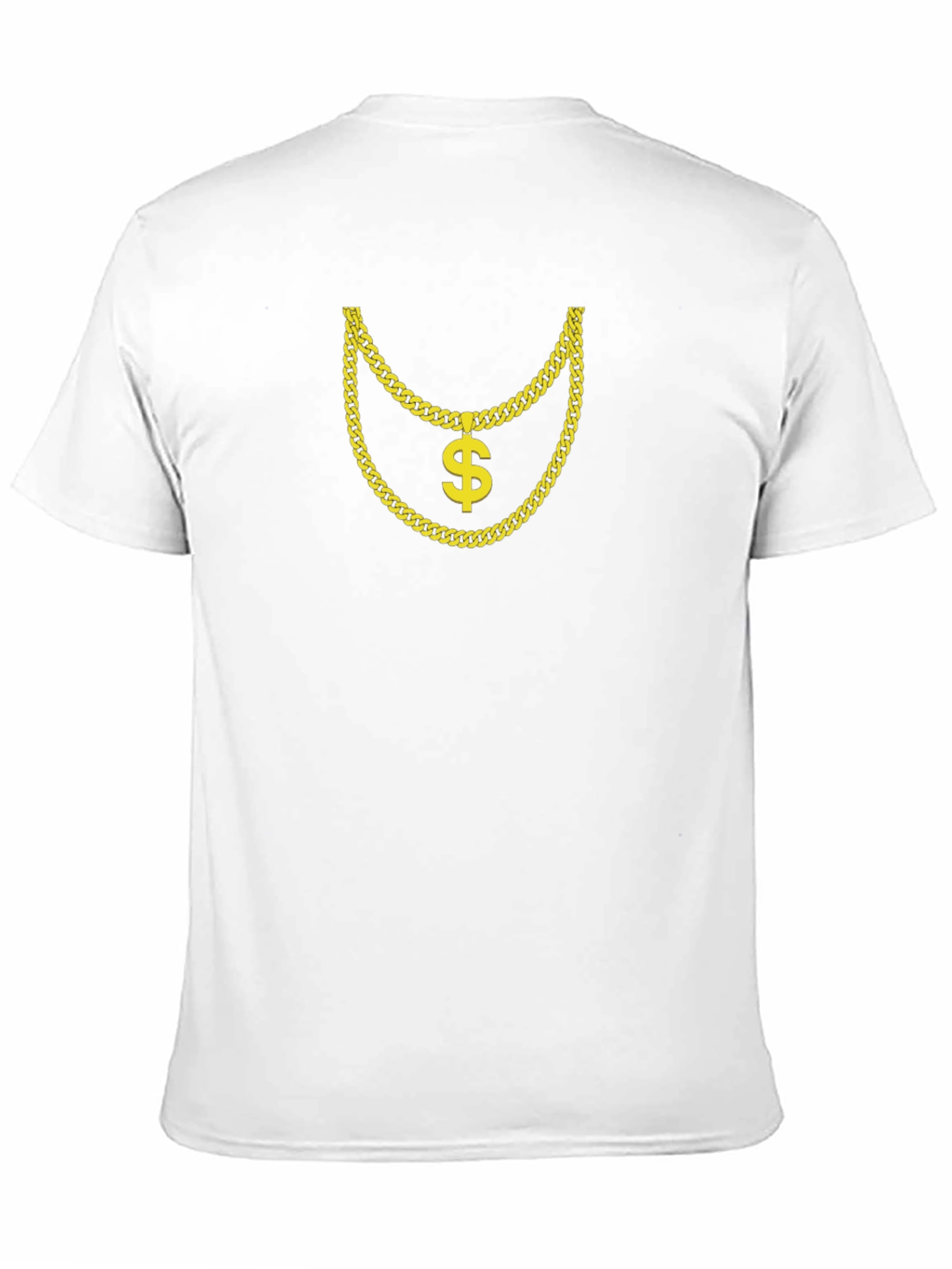 Gold Chain Dollar Sign Graphic Black T-Shirt