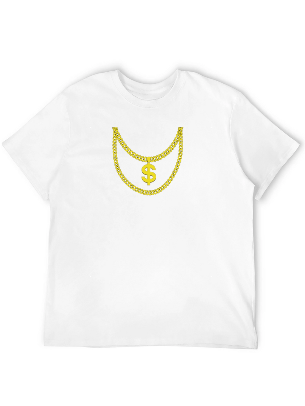 Gold Chain Dollar Sign Graphic Black T-Shirt