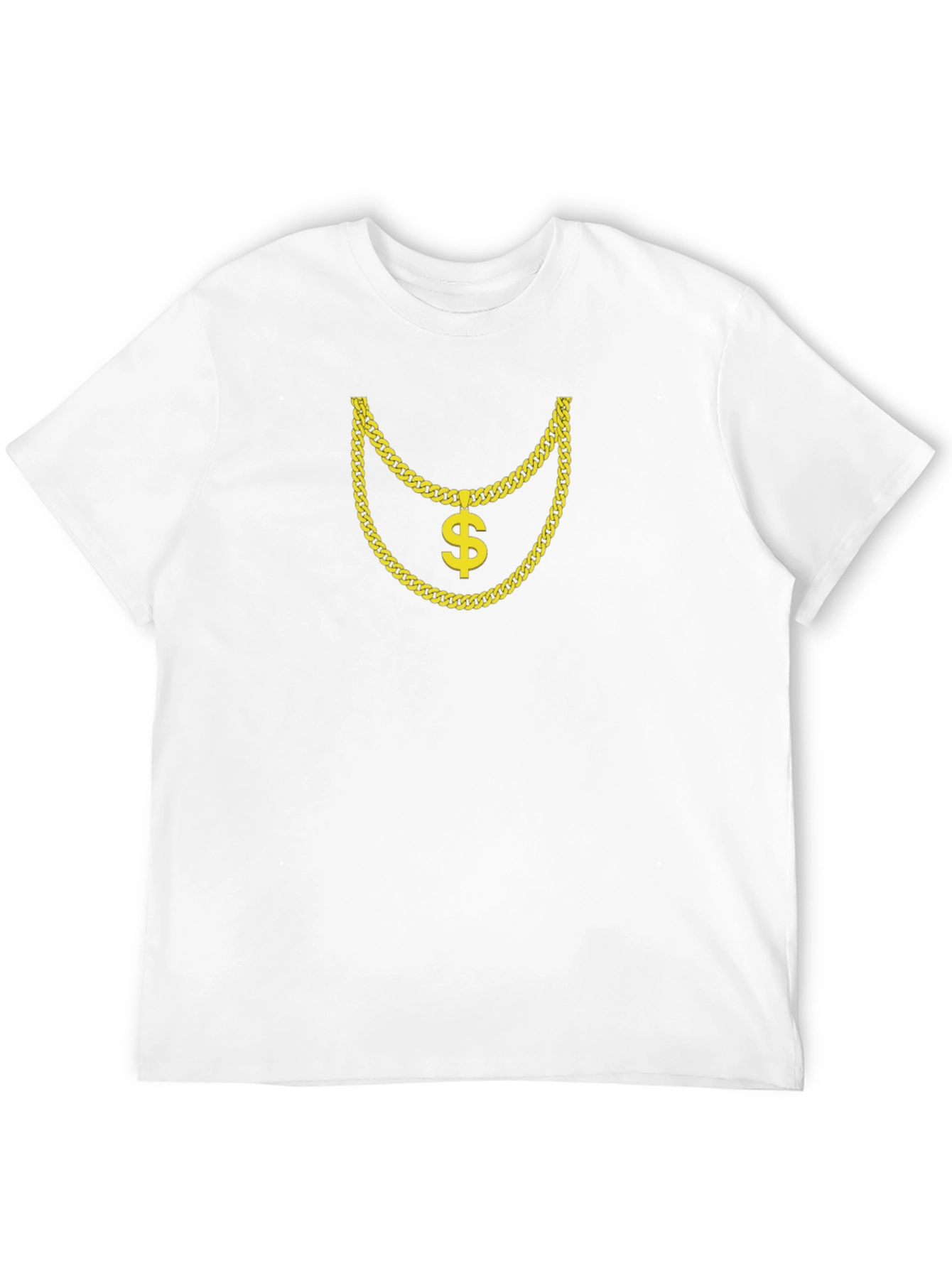 Gold Chain Dollar Sign Graphic Black T-Shirt