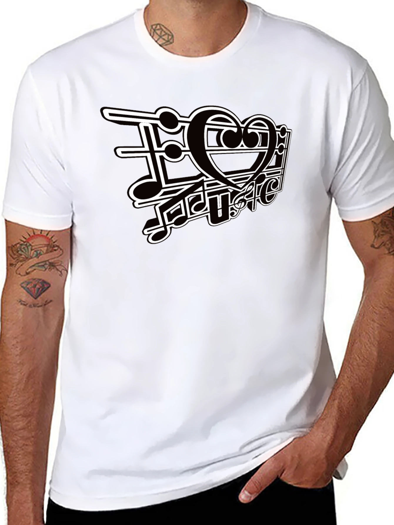 Music Lovers T-Shirt - Musical Notes Design
