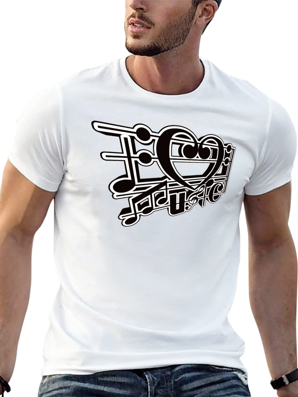 Music Lovers T-Shirt - Musical Notes Design