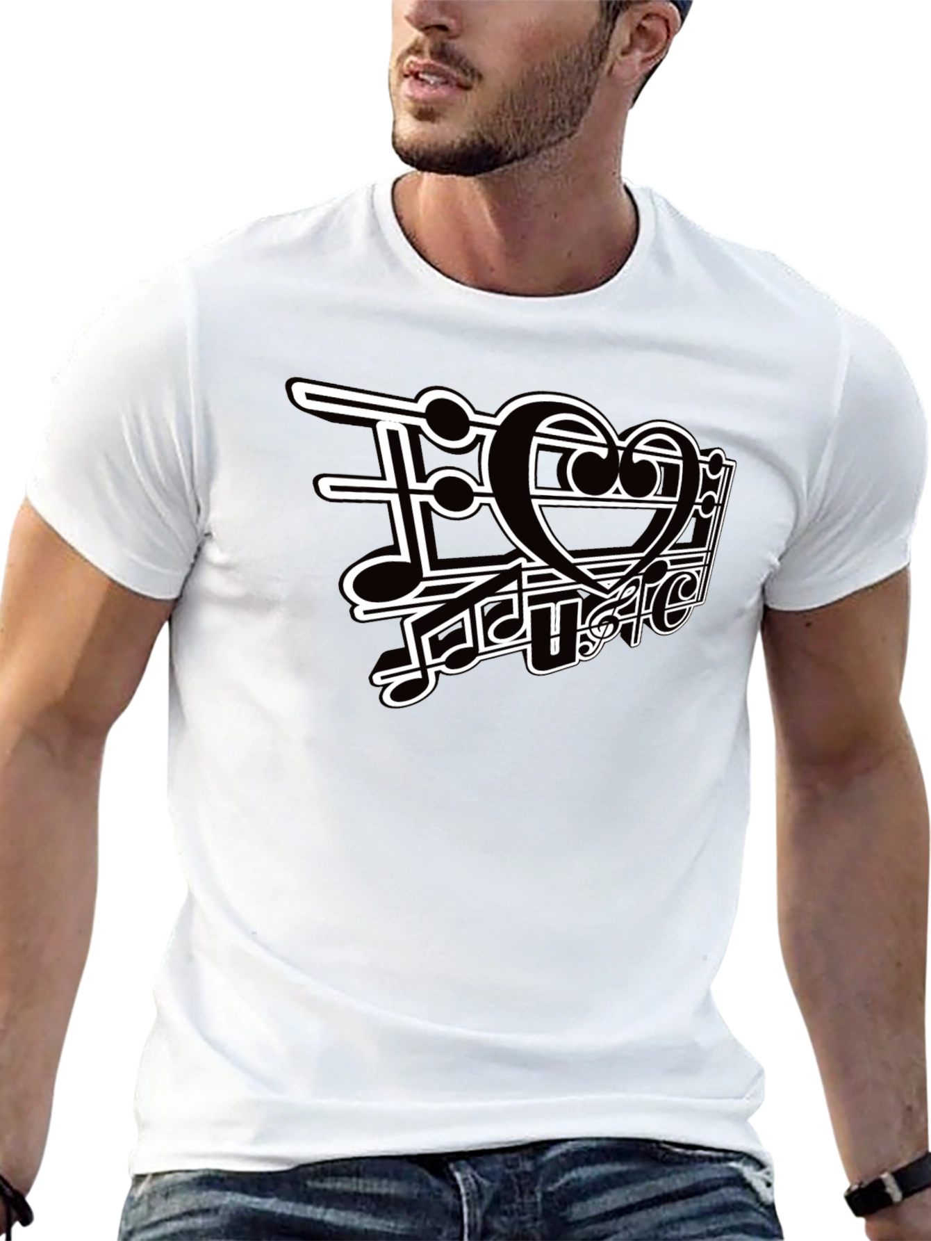 Music Lovers T-Shirt - Musical Notes Design