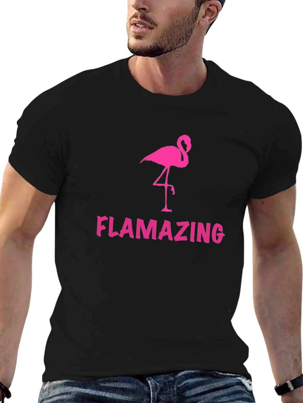 Flamazing Black T-Shirt - Flamingo Graphic Tee