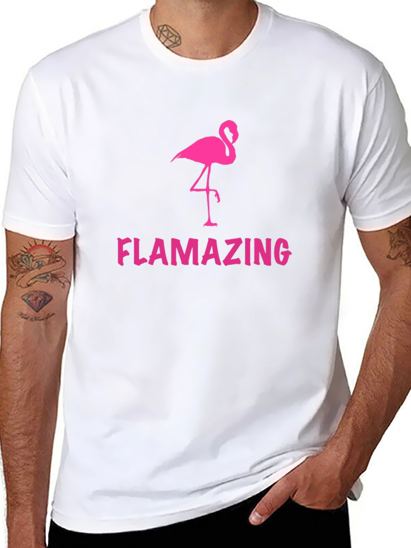 Flamazing Black T-Shirt - Flamingo Graphic Tee
