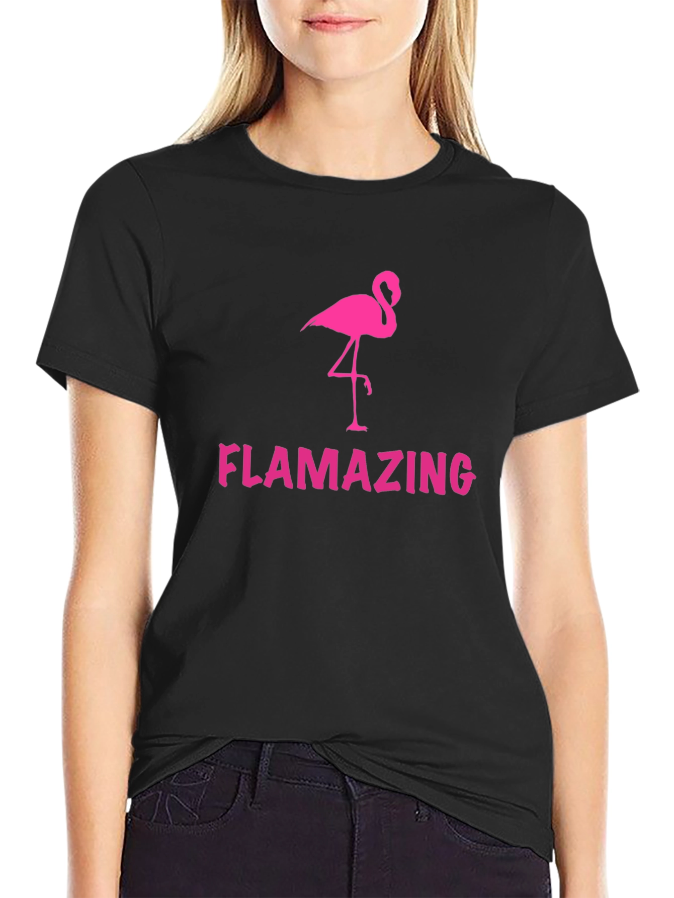 Flamazing Black T-Shirt - Flamingo Graphic Tee