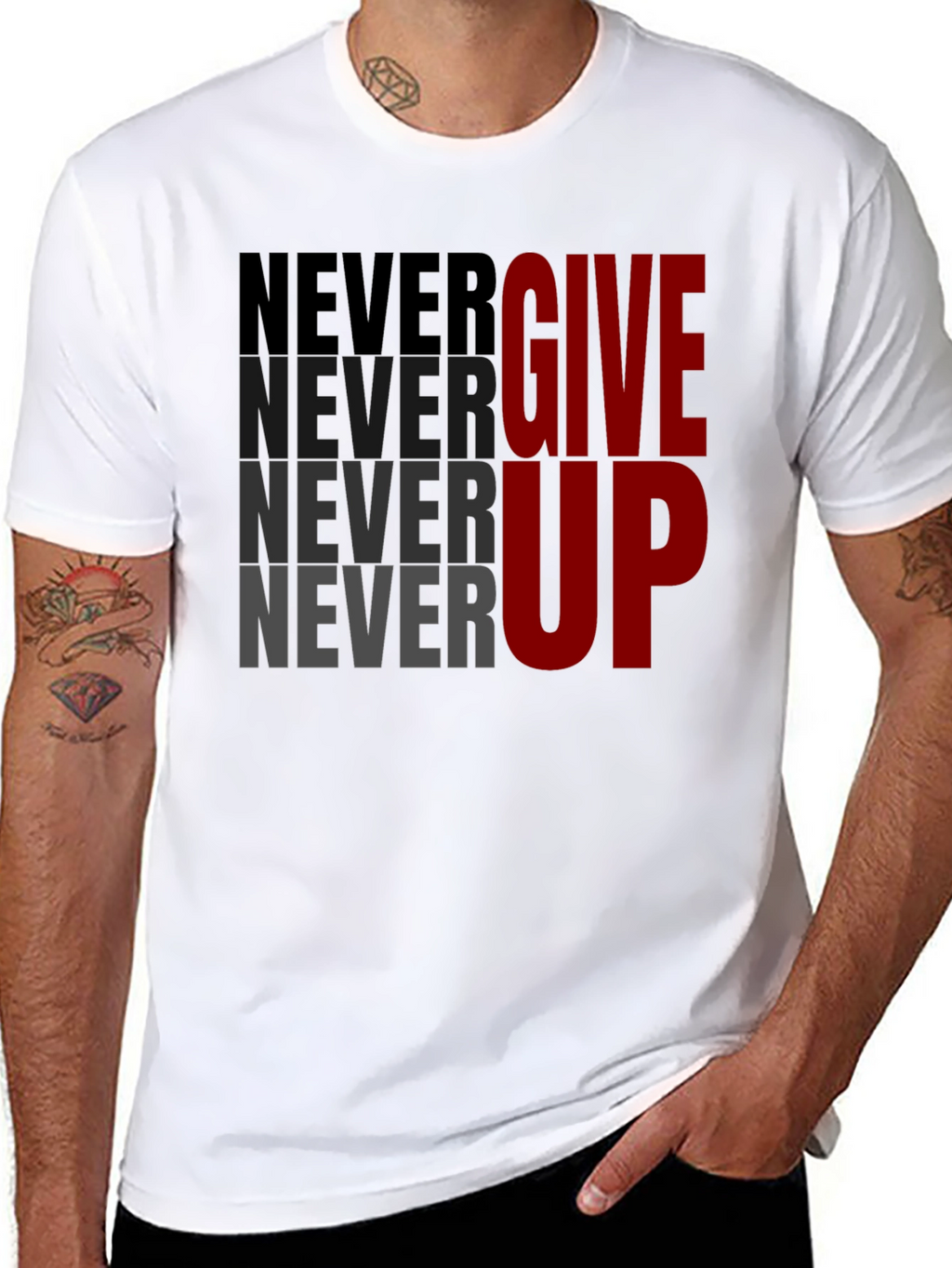 Motivational Never Give Up Graphic Tee