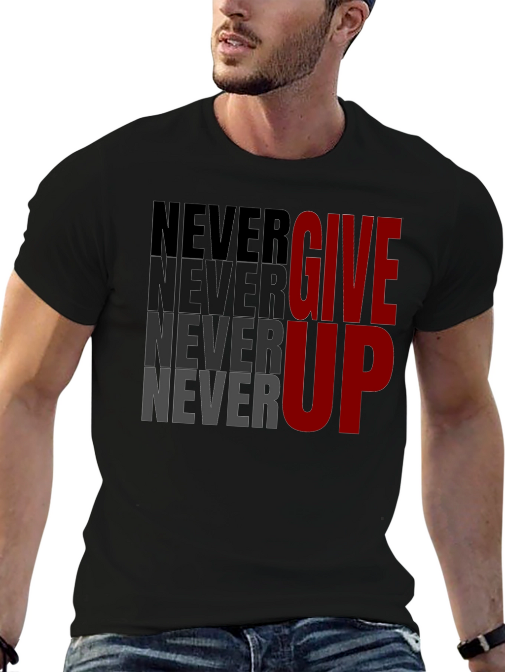 Motivational Never Give Up Graphic Tee