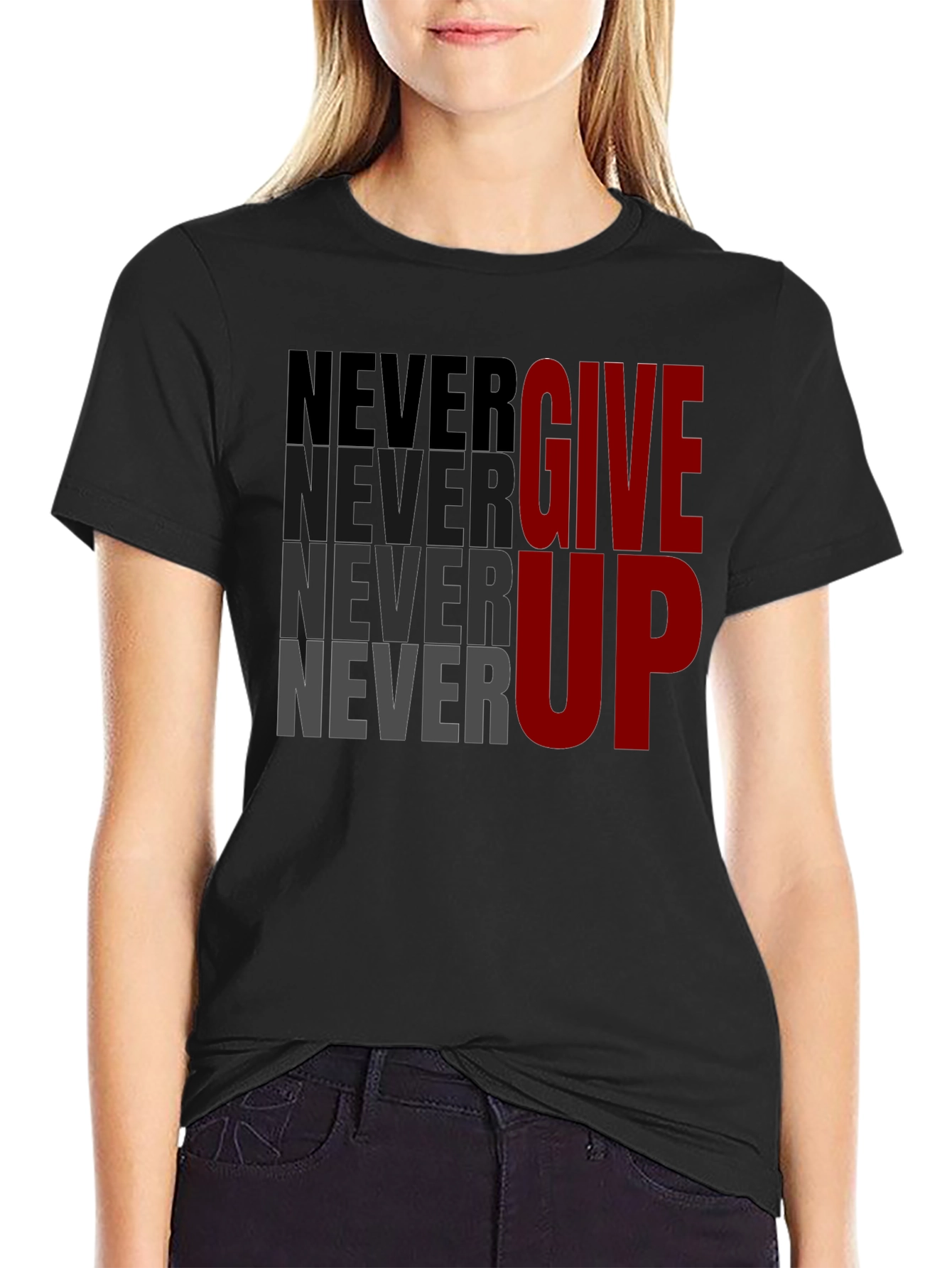 Motivational Never Give Up Graphic Tee