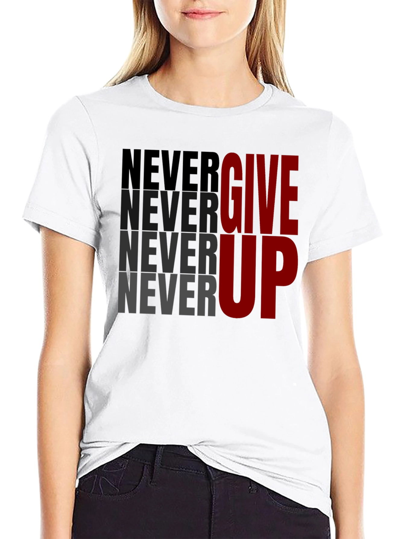 Motivational Never Give Up Graphic Tee