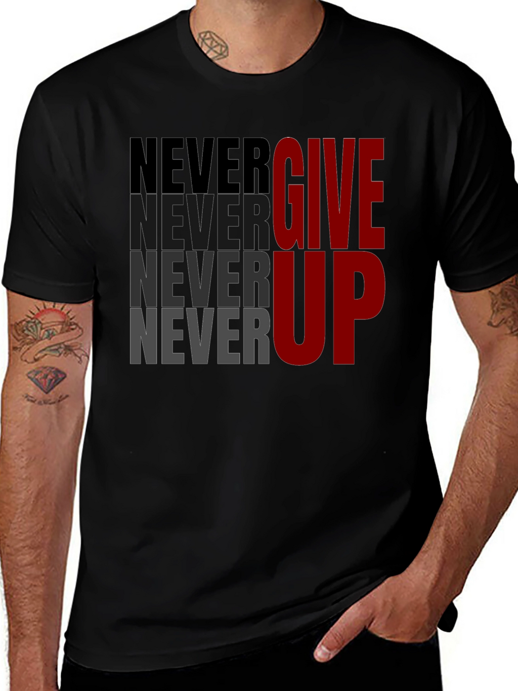 Motivational Never Give Up Graphic Tee