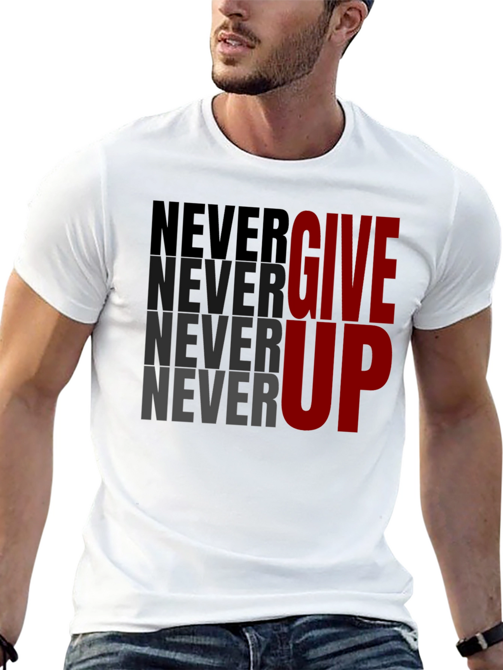 Motivational Never Give Up Graphic Tee