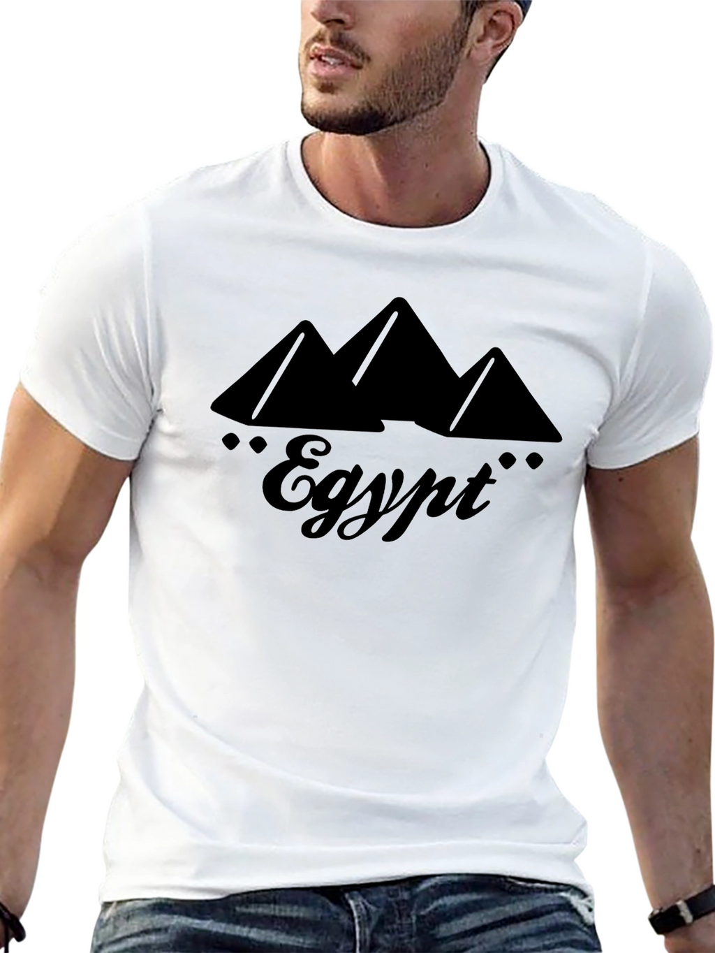 Egypt Pyramids Graphic Black T-Shirt