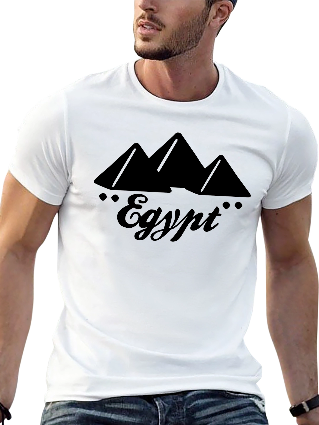 Egypt Pyramids Graphic Black T-Shirt
