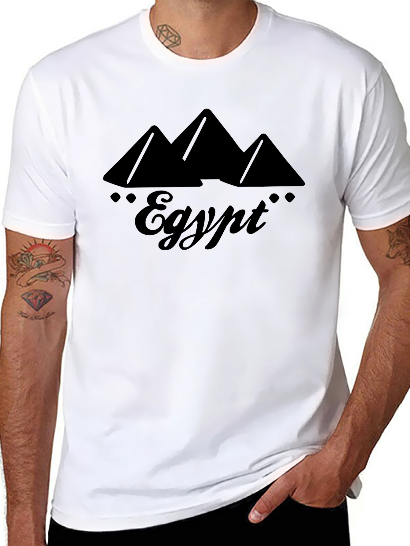 Egypt Pyramids Graphic Black T-Shirt
