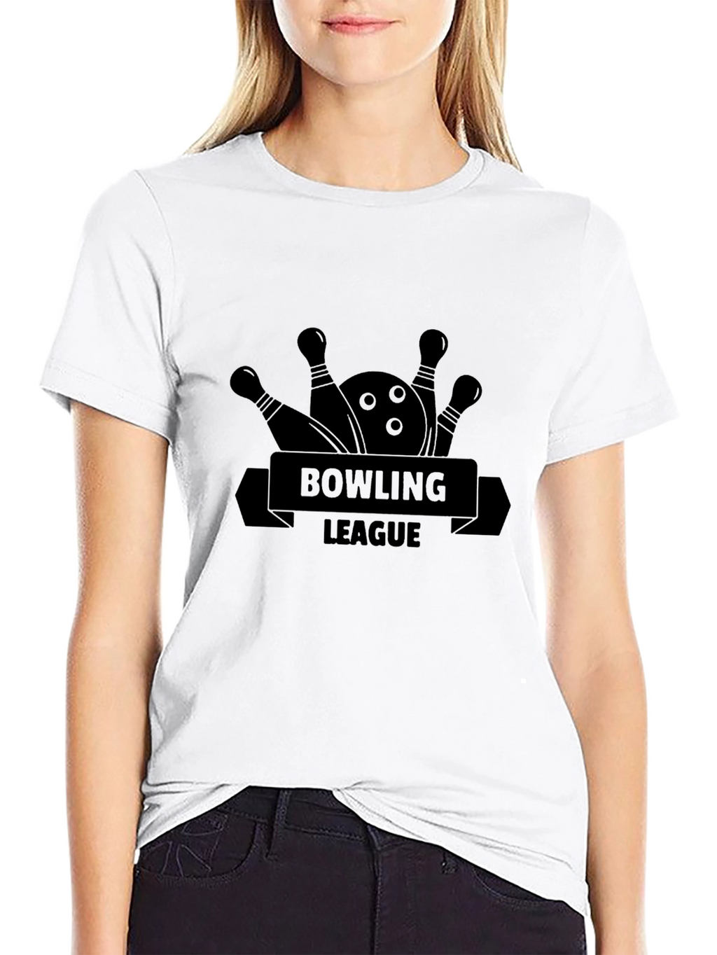 Bowling League Graphic Tee - Black