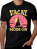 Vacay Mode On T-Shirt: Vacation Sailboat Graphic Tee