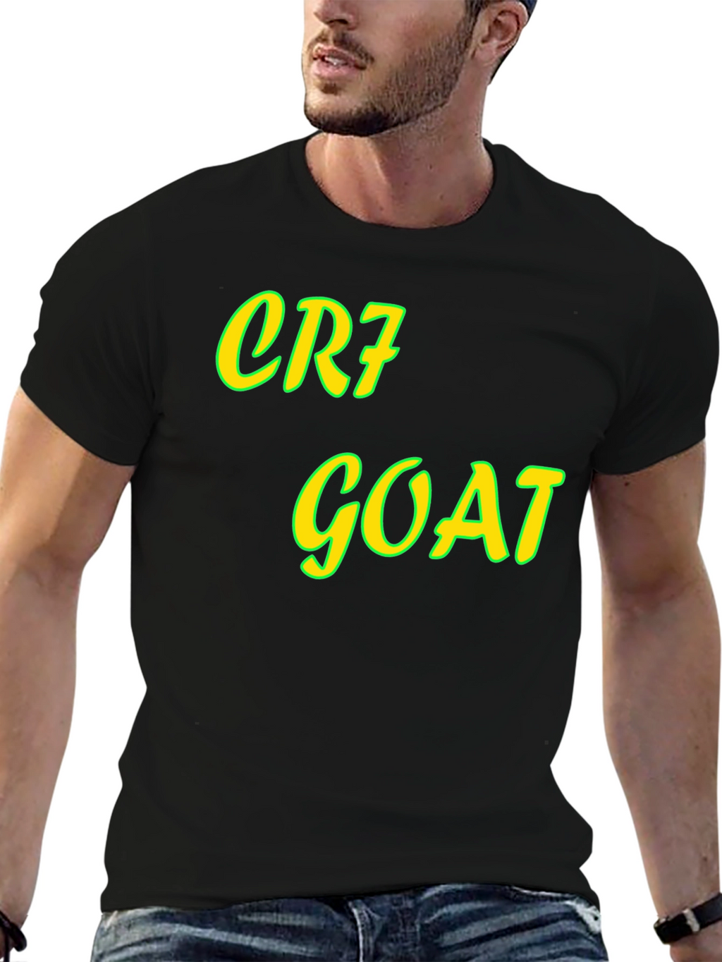 CR7 GOAT Black Graphic Tee