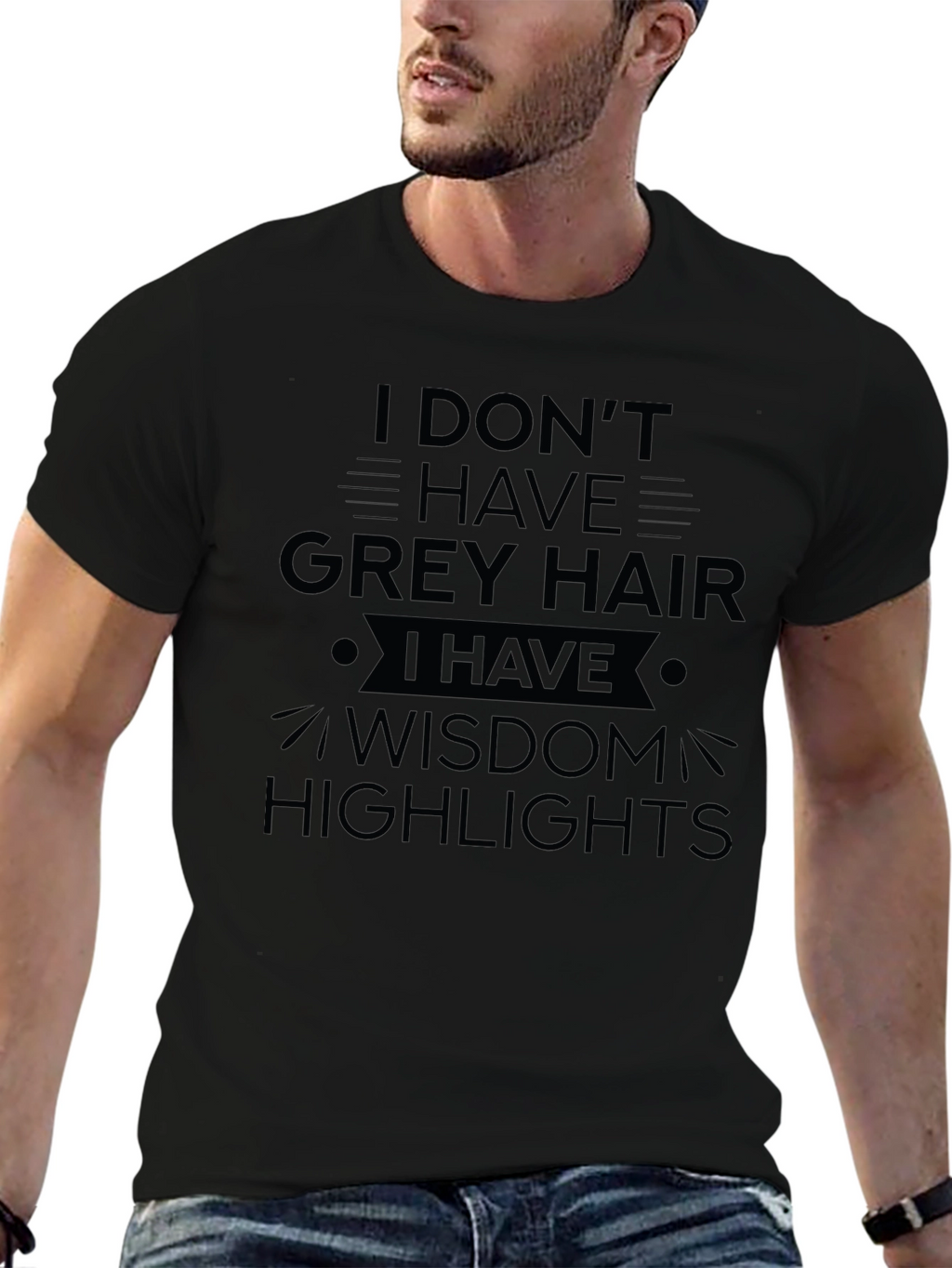Wisdom Highlights T-Shirt - Funny Grey Hair Tee
