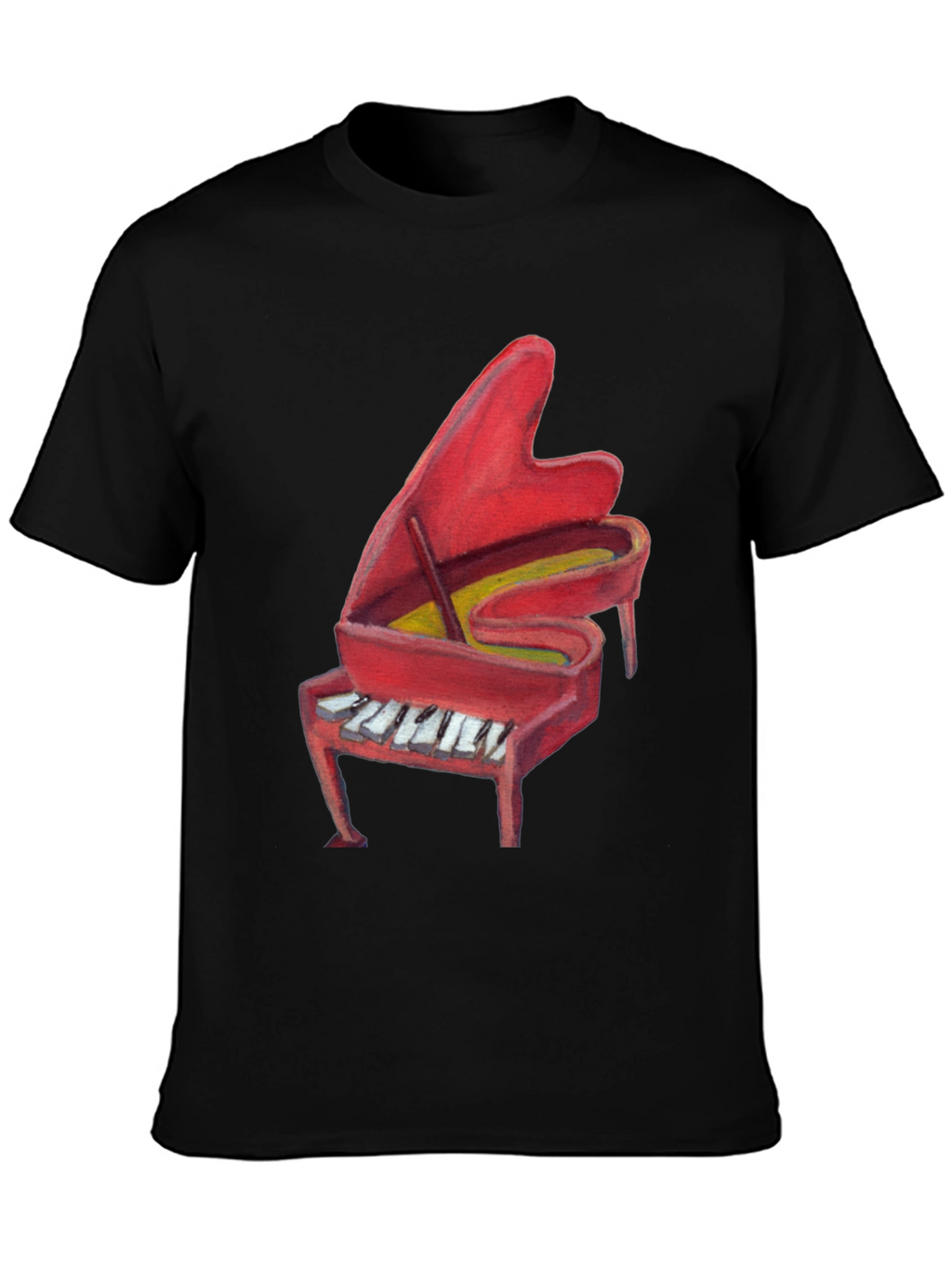 Red Piano Graphic Tee - Music Lovers T-Shirt