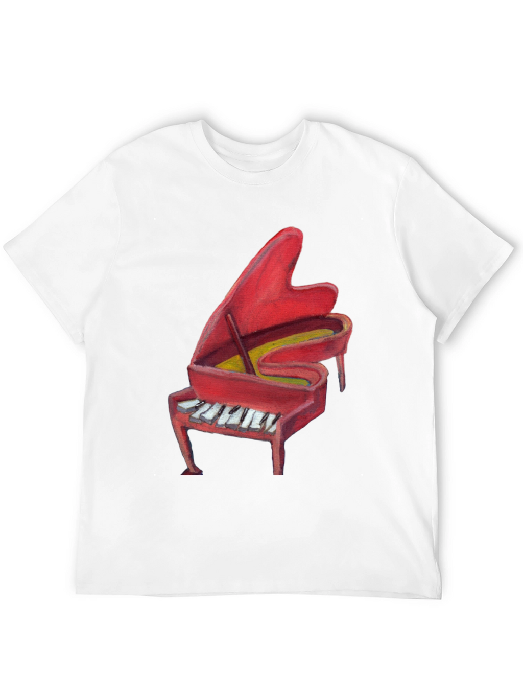Red Piano Graphic Tee - Music Lovers T-Shirt