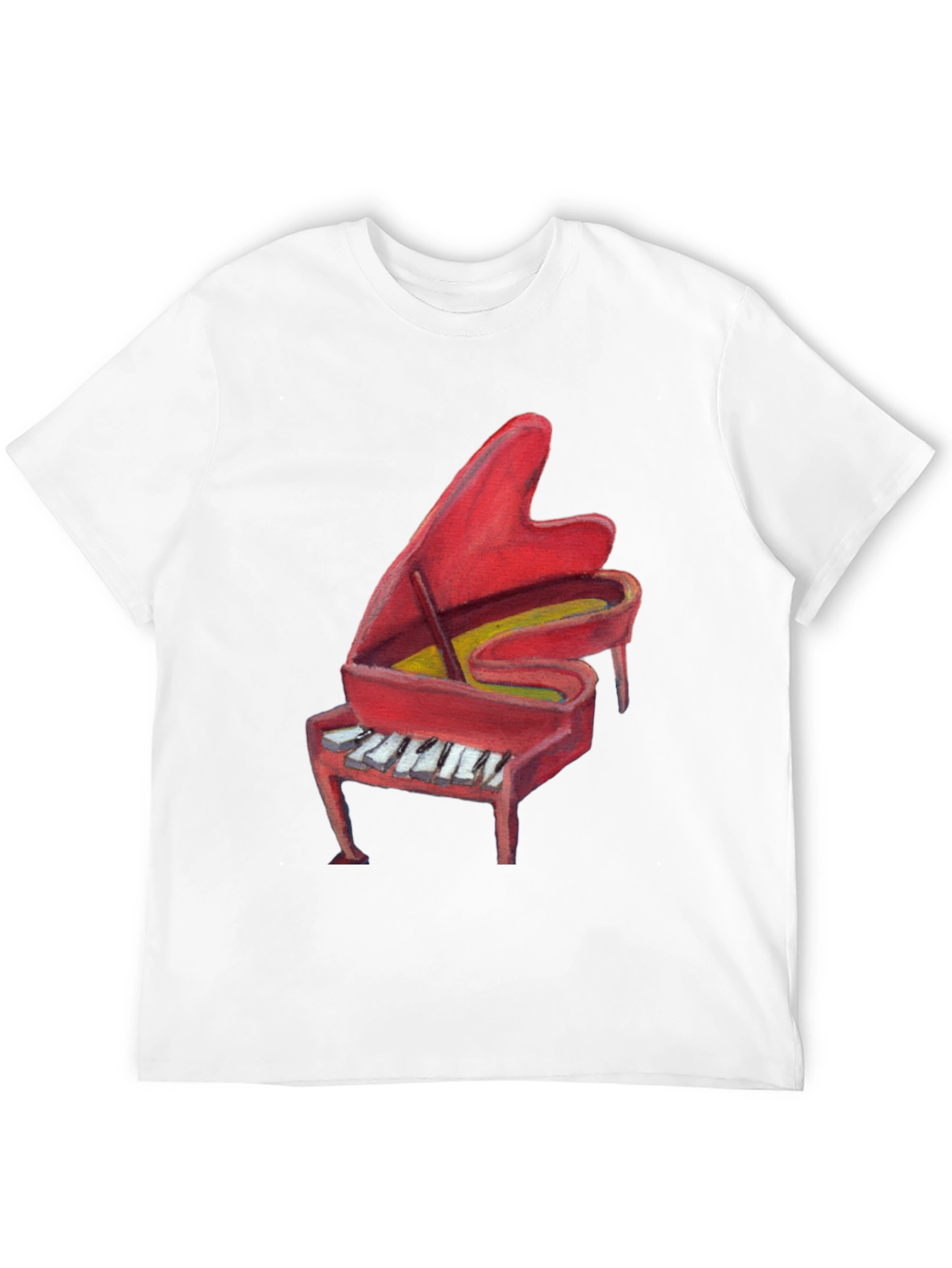 Red Piano Graphic Tee - Music Lovers T-Shirt