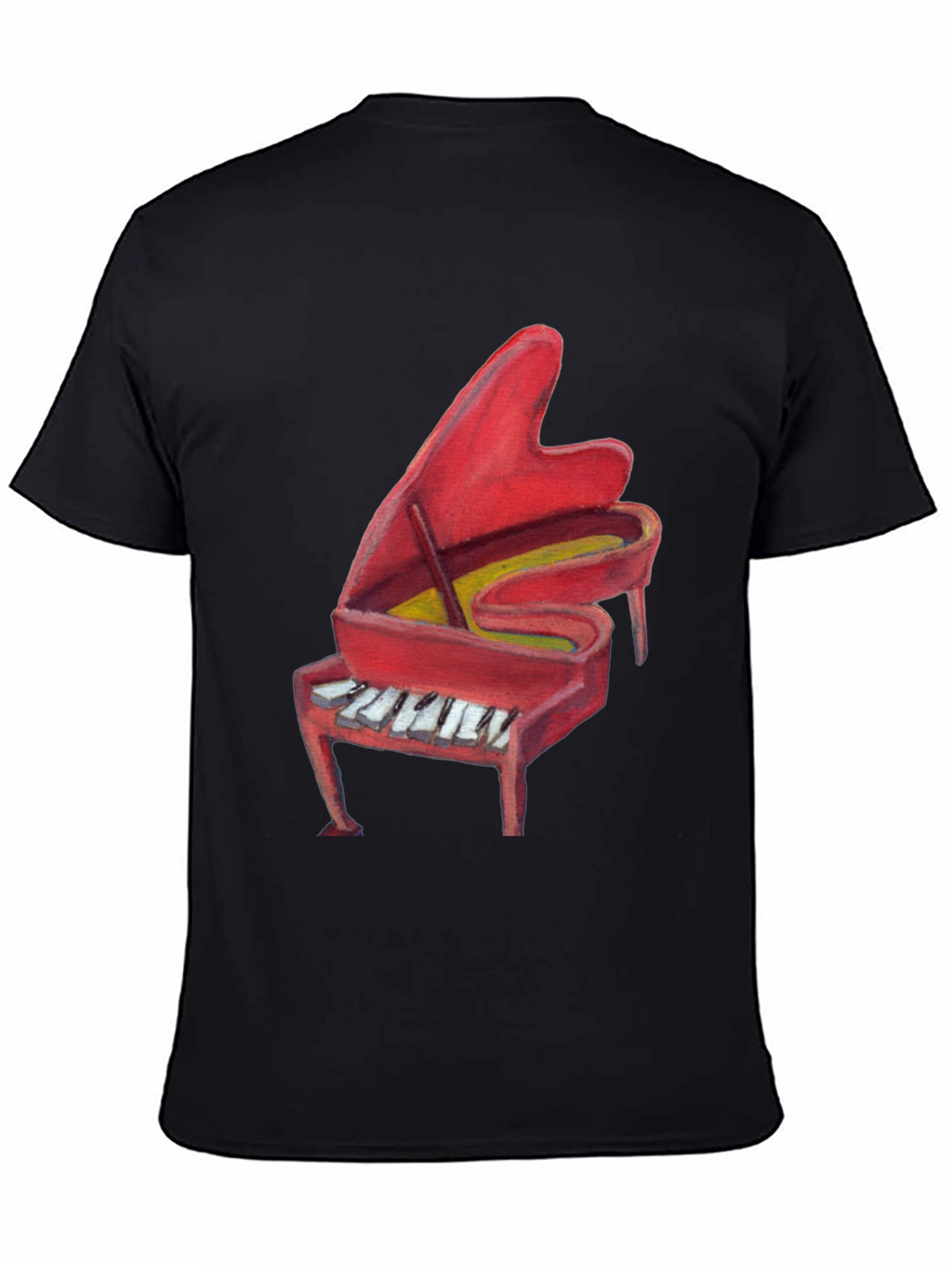 Red Piano Graphic Tee - Music Lovers T-Shirt