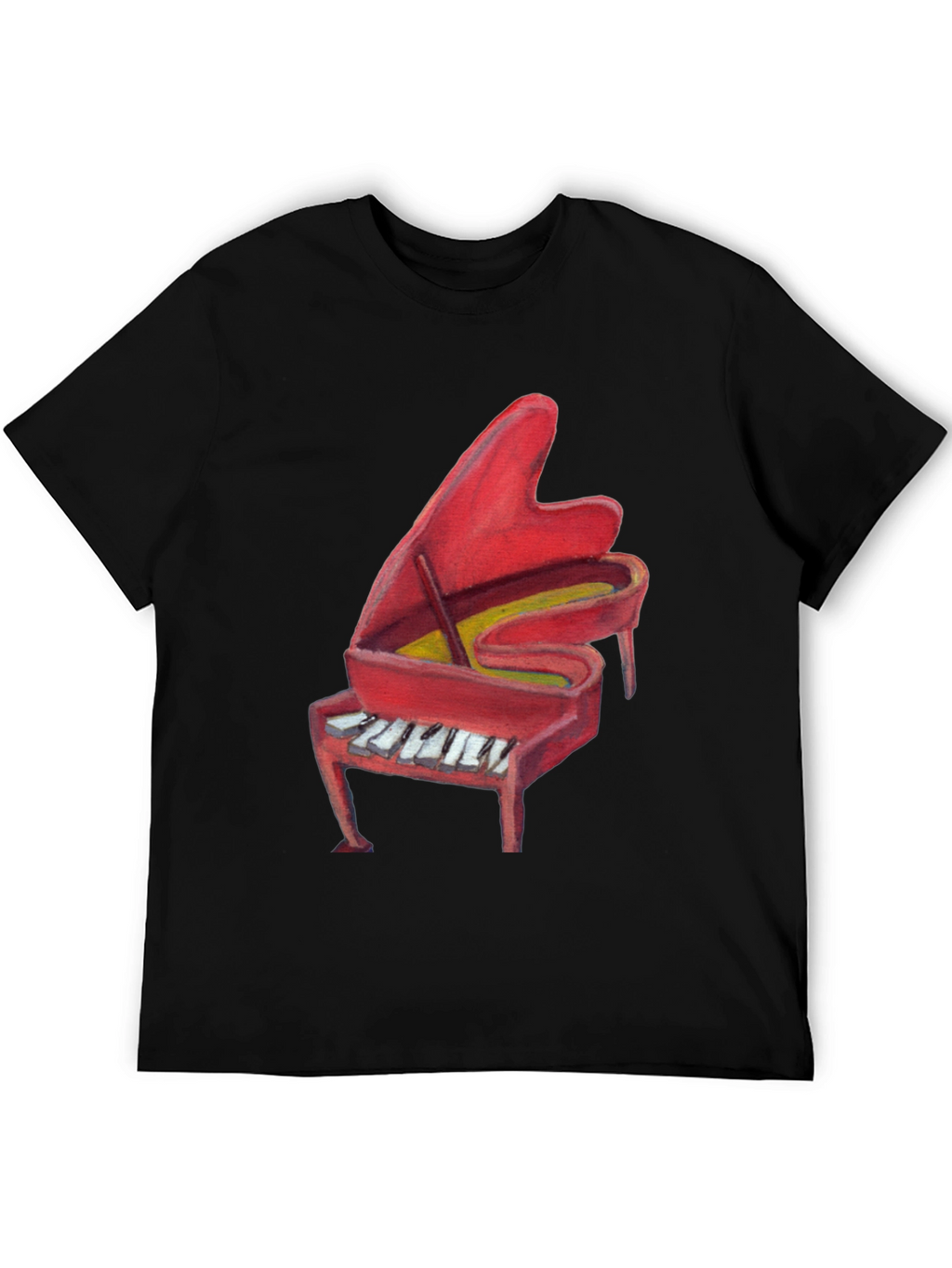 Red Piano Graphic Tee - Music Lovers T-Shirt