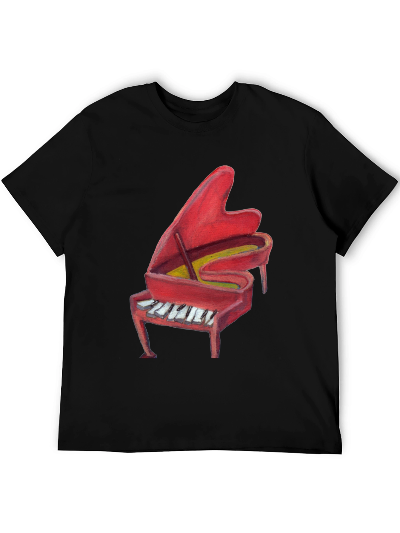Red Piano Graphic Tee - Music Lovers T-Shirt