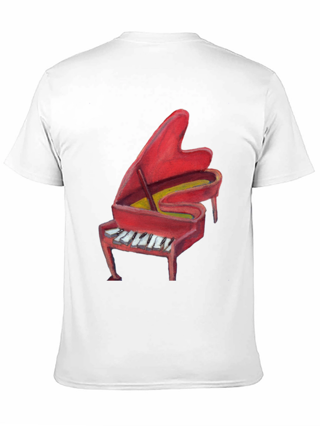 Red Piano Graphic Tee - Music Lovers T-Shirt