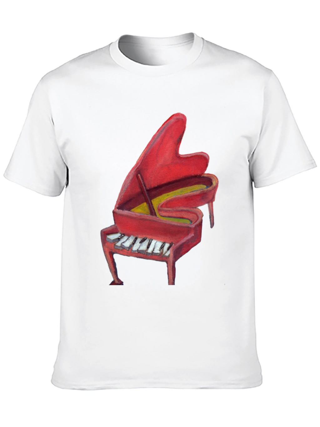 Red Piano Graphic Tee - Music Lovers T-Shirt