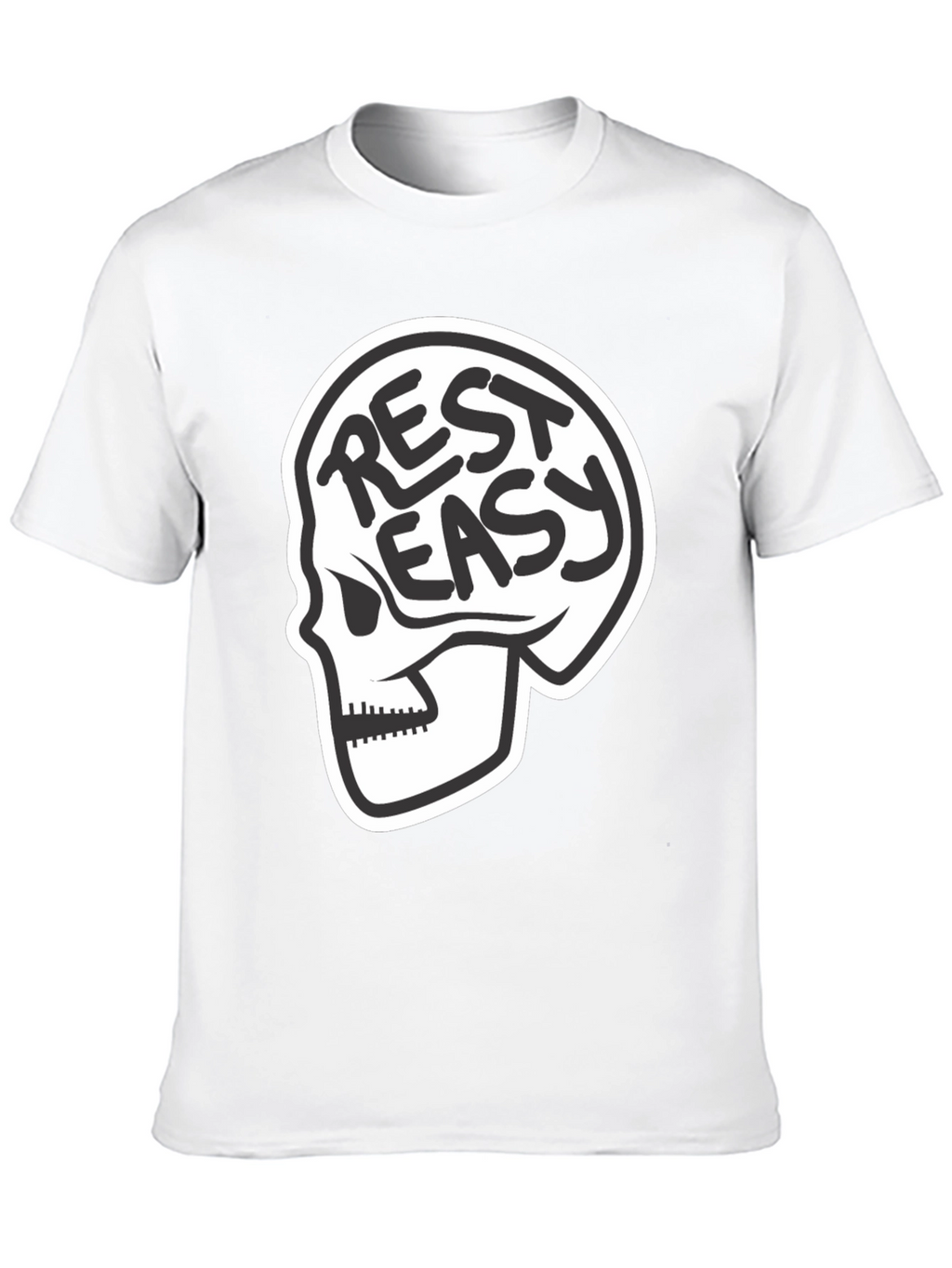 Rest Easy Skull Graphic T-Shirt - Black